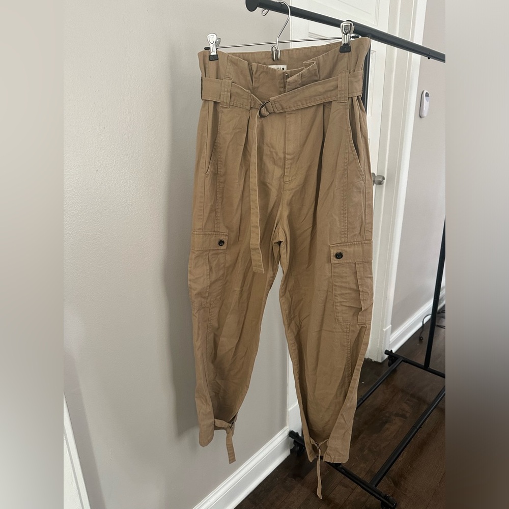 Zara Cargo pants with belt khaki small